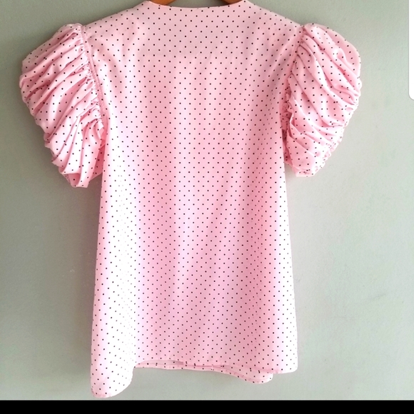 Vintage pink puff sleeve blouse - Picture 2 of 14